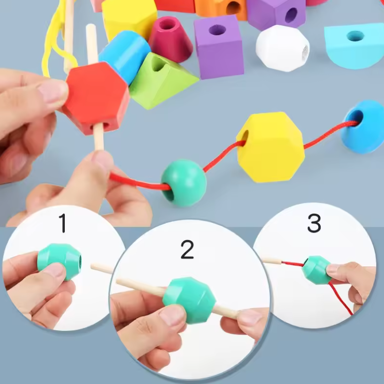Fine Motor Shape Threading Toy
