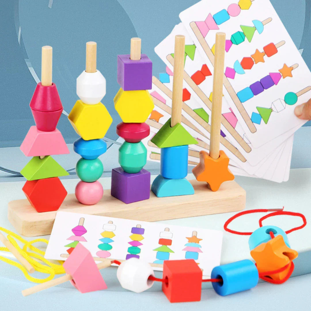 Fine Motor Shape Threading Toy