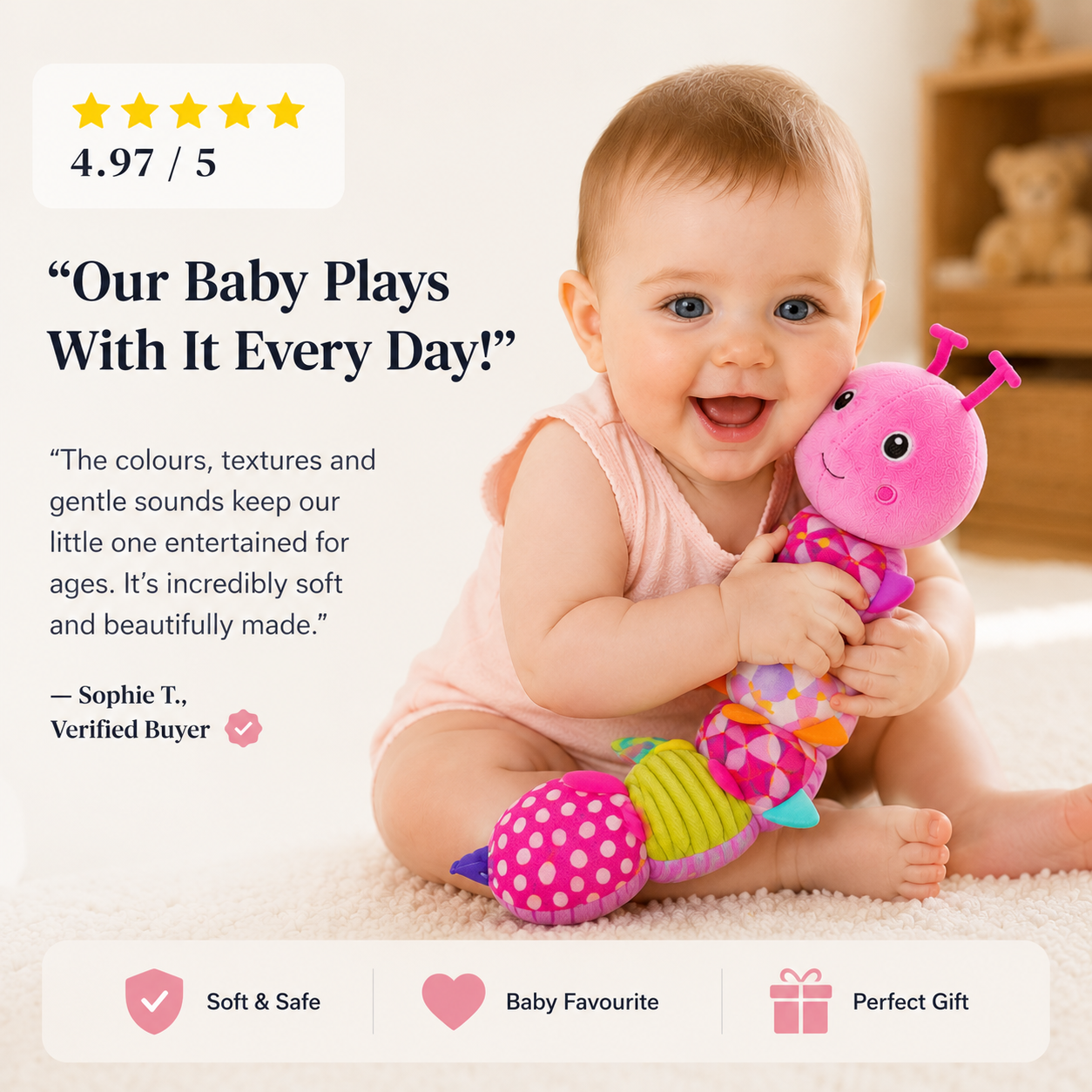 Baby Plush Rattle & Musical Toy